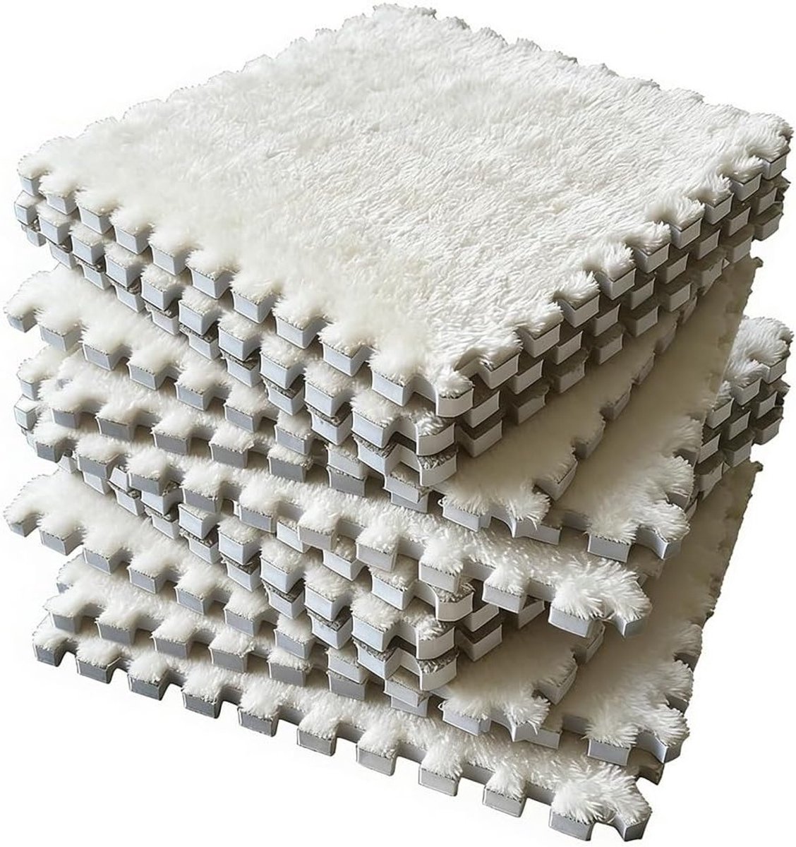 Zachte en Comfortabele Speelmat, 12 Stuks Inklapbare Pluche Foam Tegels, 30x30cm, Ideaal voor Baby's en Peuters, Veilig en Duurzaam
