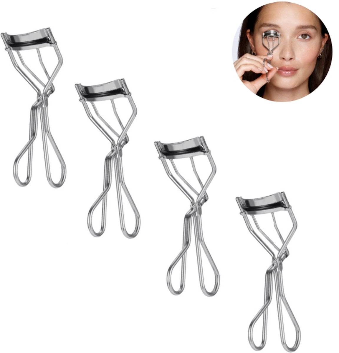 4 stuks - Wimperkruller - Wimperkruller met brede hoek - Nauwkeurige controle, langdurige krul, een essentieel hulpmiddel voor visagisten, geschikt voor alle oogvormen