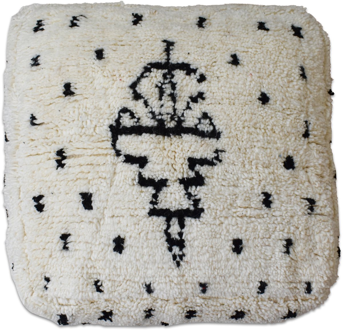 Poufs&Pillows - Vloerkussen dalmatier - Stoffen poef 60x60x25cm - Fluffy poef - Hondenkussen - Gevuld geleverd