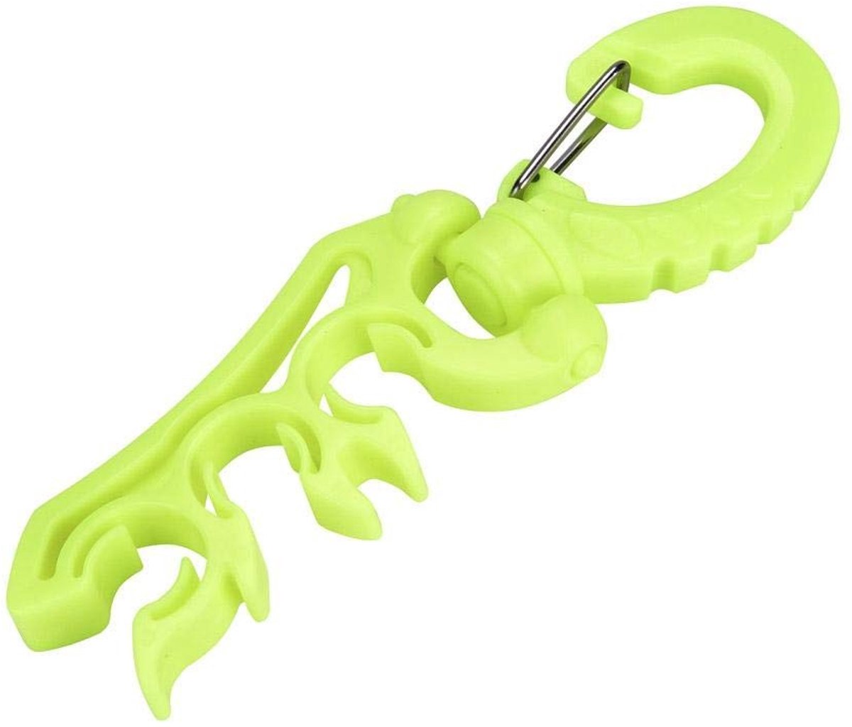 Dailygoods- Scuba Hose Houder - Dubbele BCD Slang Houder - 3 Slang Klemmen - Roestvrij Stalen Bevestigingsarm - 360° Draaiend - Eenvoudig Ontwerp - Duikaccessoire