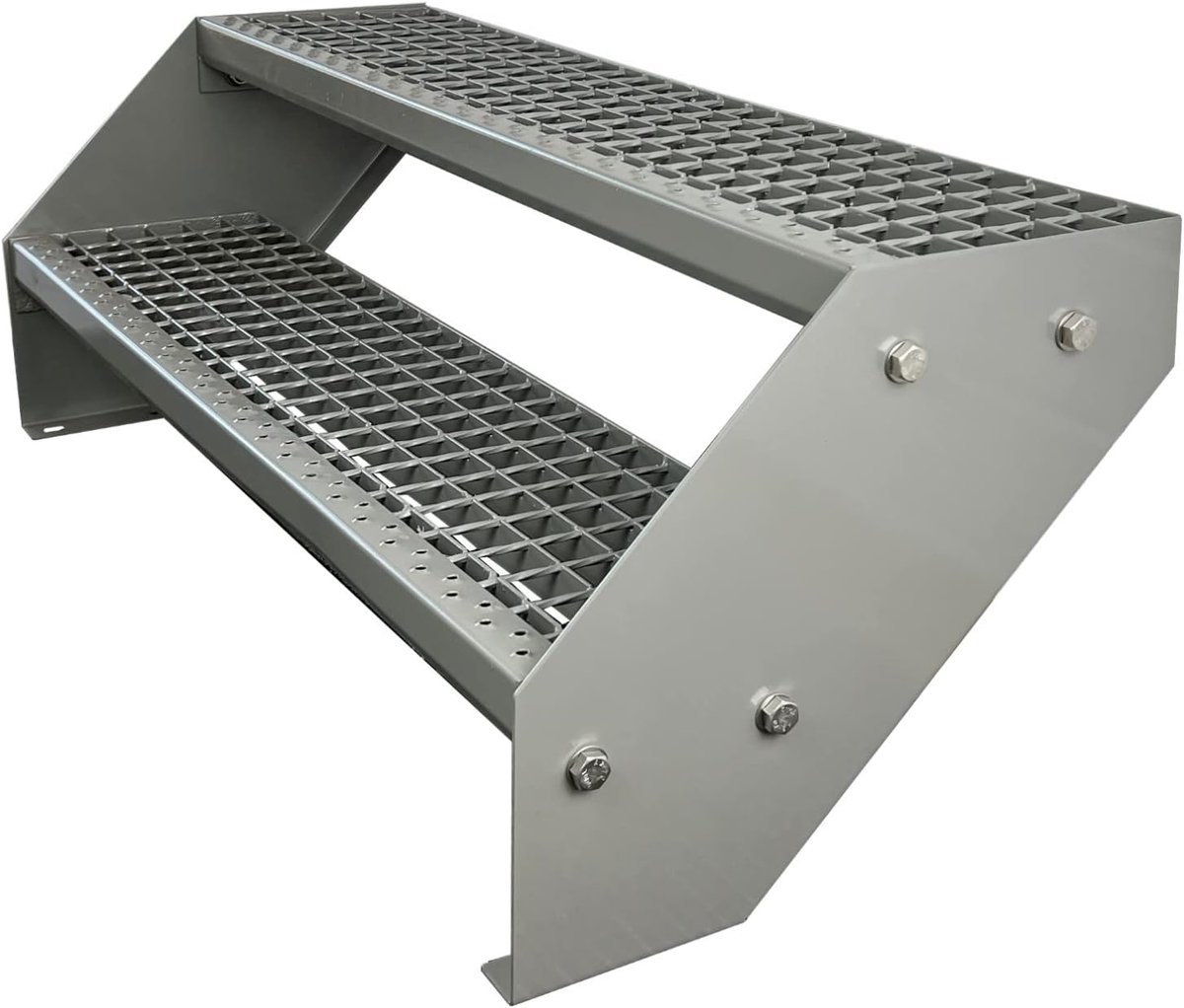 Stalen Trap Stringer - Buitenladder Treden - Veilige Toegang Creëren - Volledig Verzinkt - 60 cm Breed - Zilver