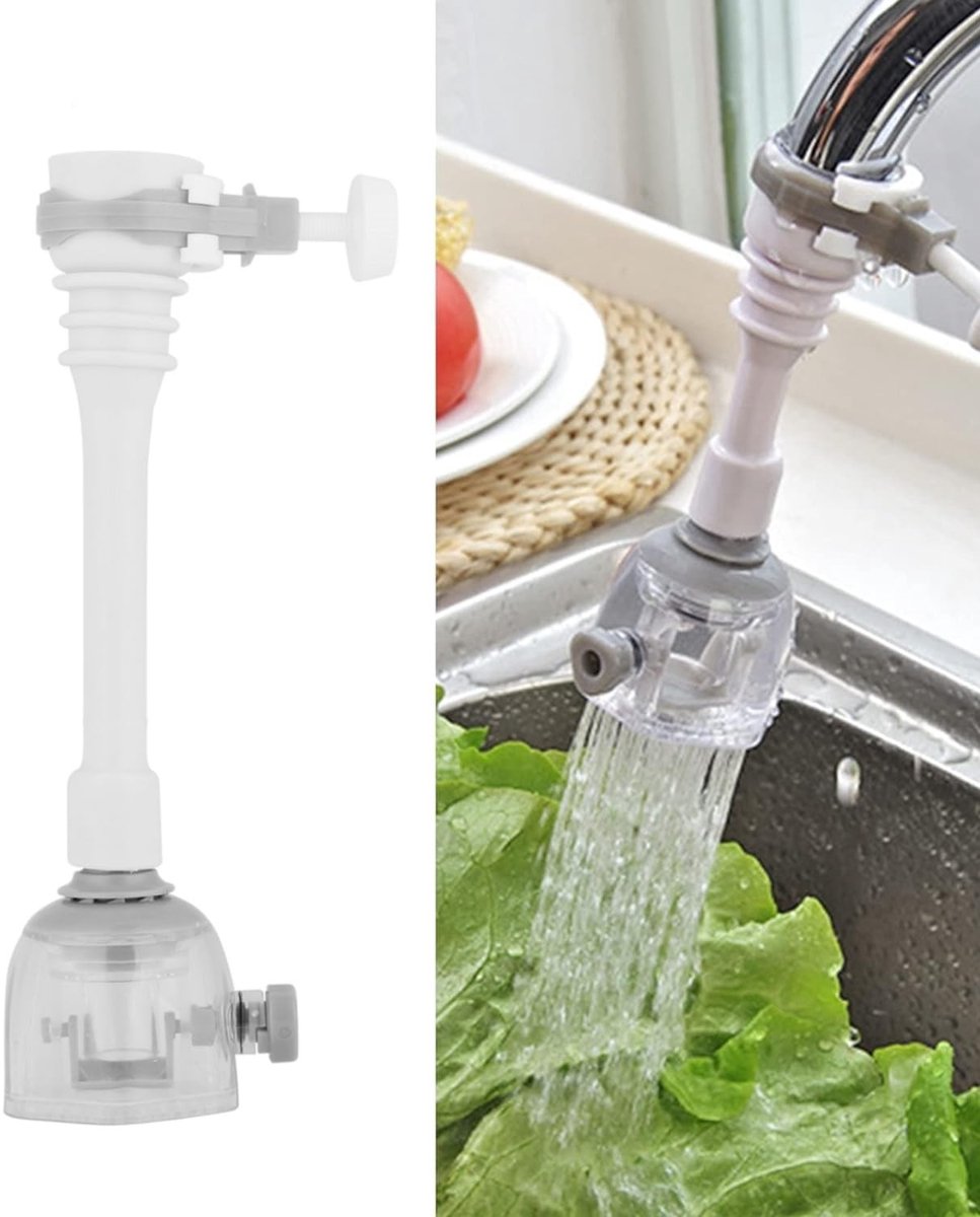 Dailygoods- Kraanverlengstuk 360° Rotatie - Waterbesparend - Verstelbaar - Spatvrij - Hoogwaardige ABS Materialen - Duurzaam - Kraanaccessoire