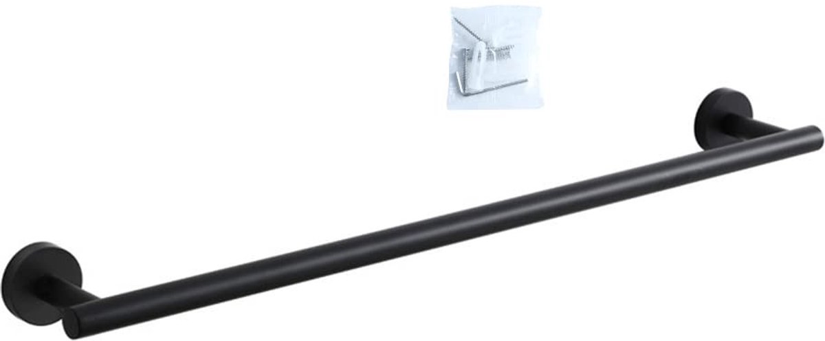 Dailygoods - 24 Inch Handdoekrails Wandmontage - Roestvrijstalen Handdoekhouder in Mat Zwart