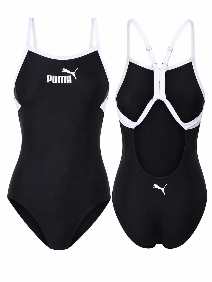 Puma fastback swimsuit damesbadpak maar M Zwart
