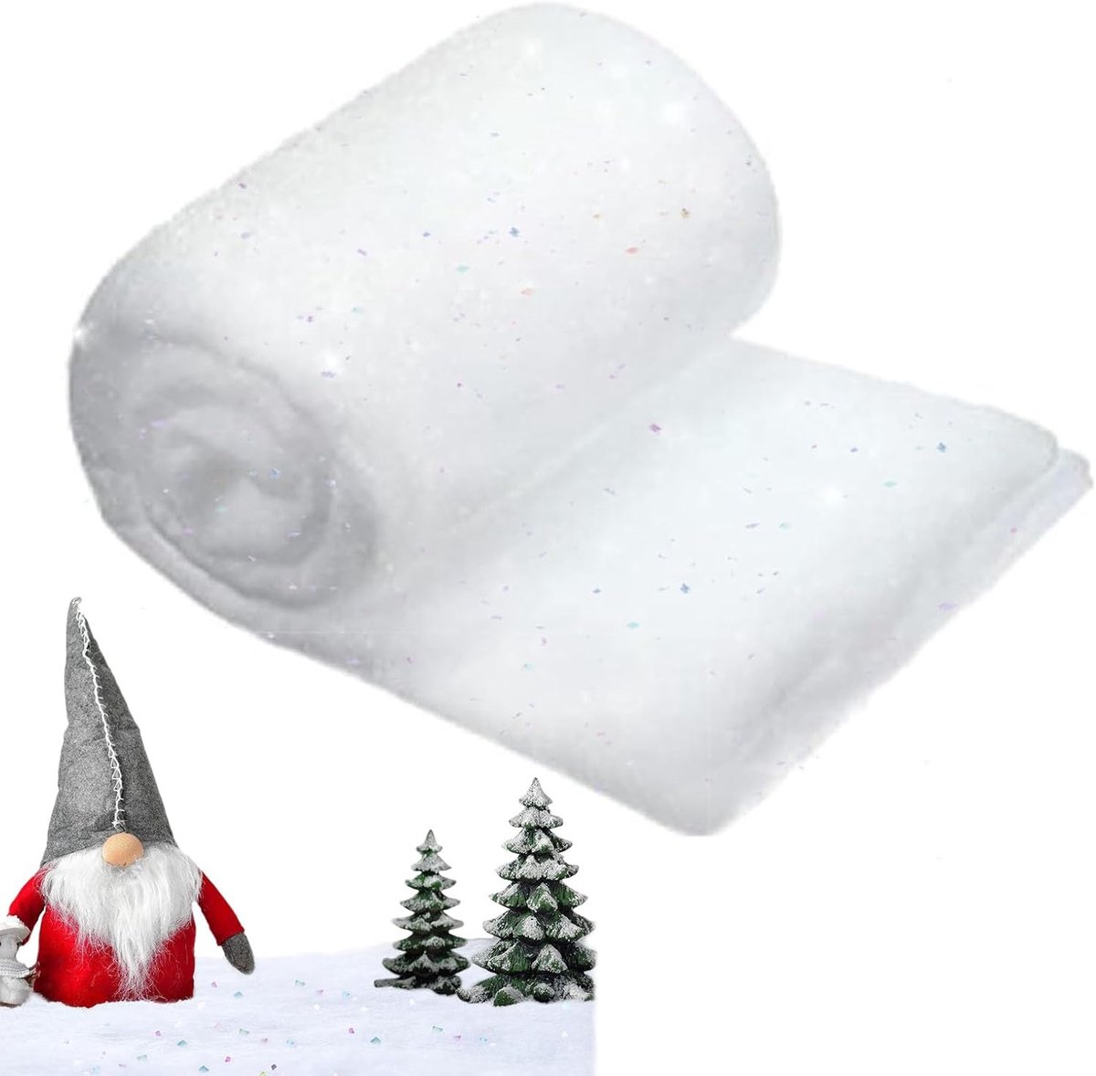 Kunstsneeuw Dekenset - Decoratie Sneeuw - Winterse Sfeer Creëren - Zacht En Duurzaam - 0.8 x 3 m - Sneeuwwit