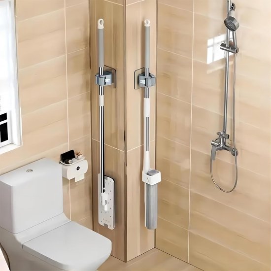 4 stuks - Bezemhouder Zelfklevend - Muur Bezemhouder - Dweilhoude - 5,6x5,6x4,5 cm - Voor Bezem, Dweil en Tuingereedschap in Huis en Tuin - Veelkleurig — afbeelding 5