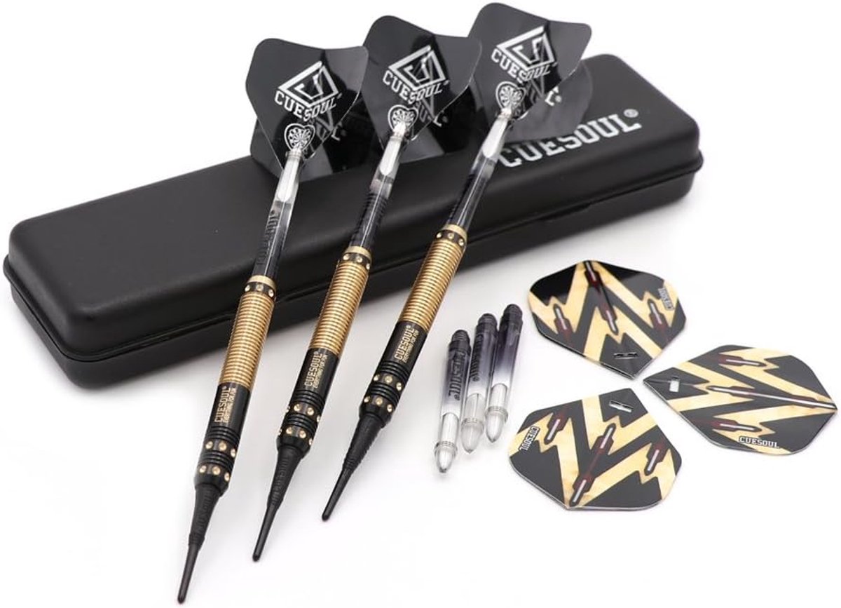 Zachte Darts Set - Dartpijlen Set - Dart Spel - Precisie Loop - 16 Gram - Zwart