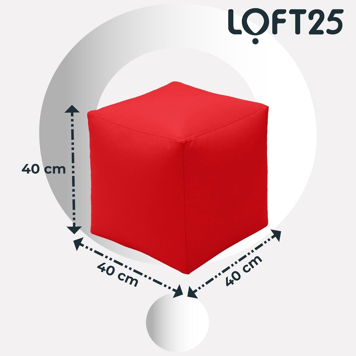 Zitzak Voetenbank - Poef Zitting - Ontspannen Zitten - Waterbestendige Hoes - 40x40x40 cm - Rood
