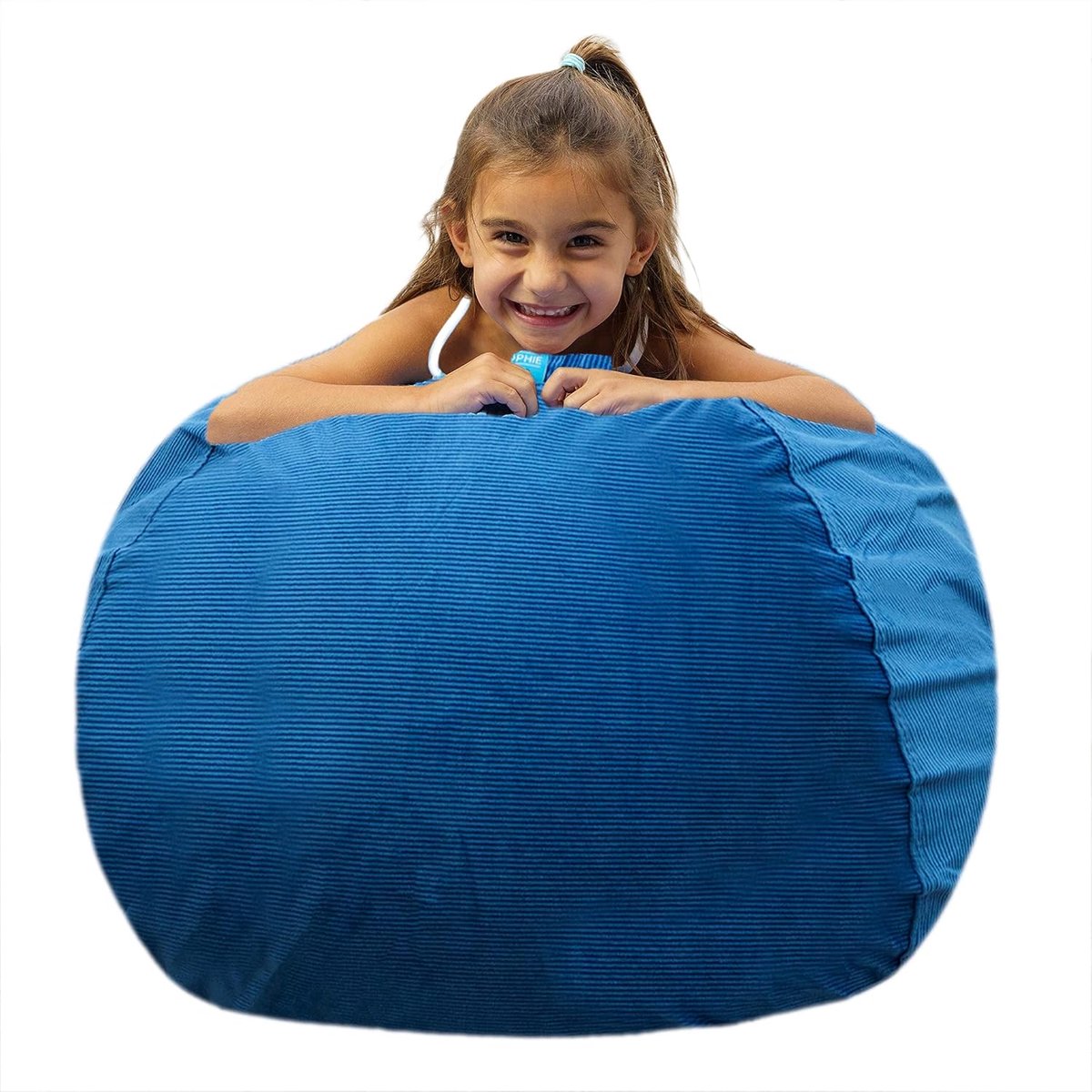 Opbergtas Stoel - Zitzakhoes - Speelgoed Opbergen - Gevulde Dieren Organizer - 38 Inch - Blauw