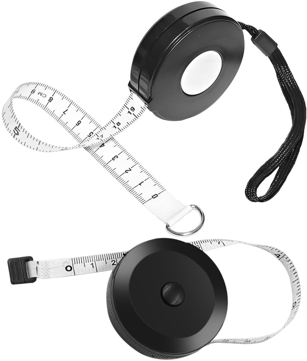 Dailygoods- Meetlint Set - 200 cm/150 cm - Dubbelzijdig - Automatisch intrekbaar - Kunststof - Robuust en duurzaam - Rolmaat