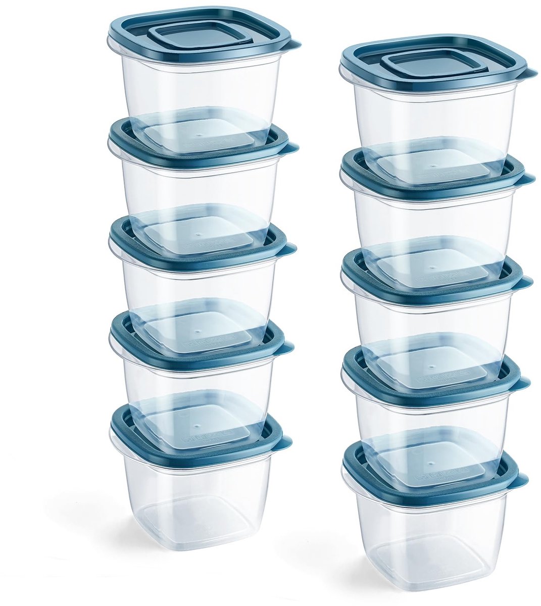 Dailygoods- Portiedoos 10 stuks - Plastic Voedselcontainer - Stapelbaar - Lekkagebestendig - Transparant - 0,4 Liter