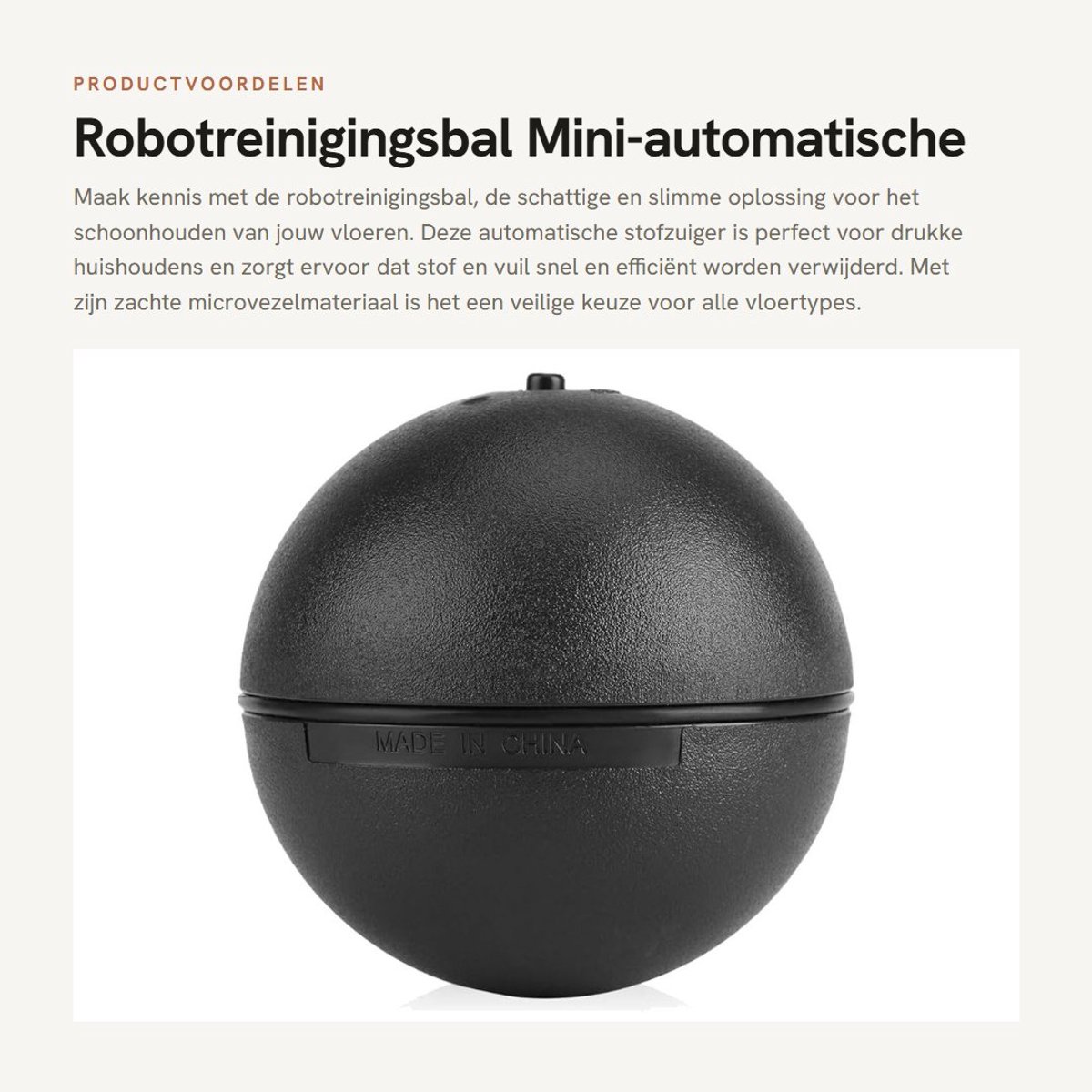 Dailygoods- Stofzuigerrobot met Dweilfunctie - Automatische Reinigingsbal - Microvezelmateriaal - Handig Ritsontwerp - Eenvoudig Onderhoud - Efficiënte Stofabsorptie - Dweilrobot