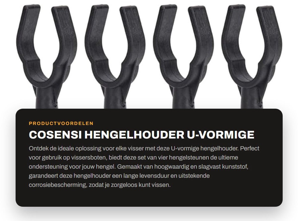 Dailygoods- Hengelhouder Anticorrosie - Hengelaccessoires - Slagvast Kunststof - Antislip Clip - 4 Stuks - Bescherming tegen Slijtage - Hengelsteun