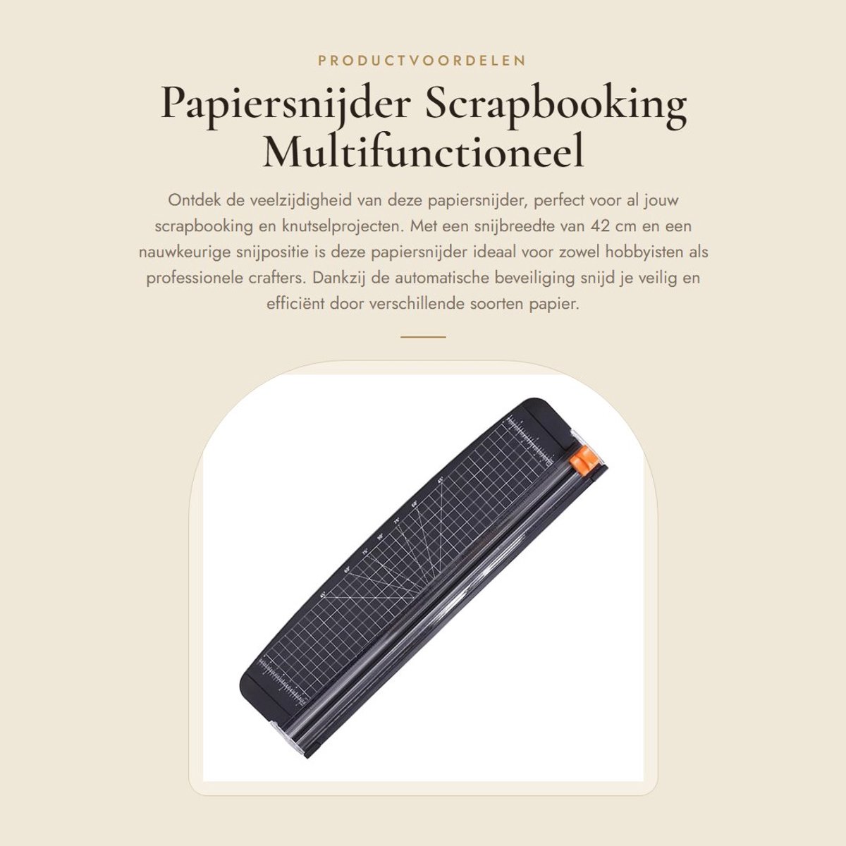 Dailygoods- Papiersnijder 42 cm - Schuifpapiersnijder - Multifunctioneel Snijgereedschap - Gebruiksvriendelijk Ontwerp - Automatische Beveiliging - Ideaal voor Crafting - Papiertrimmer
