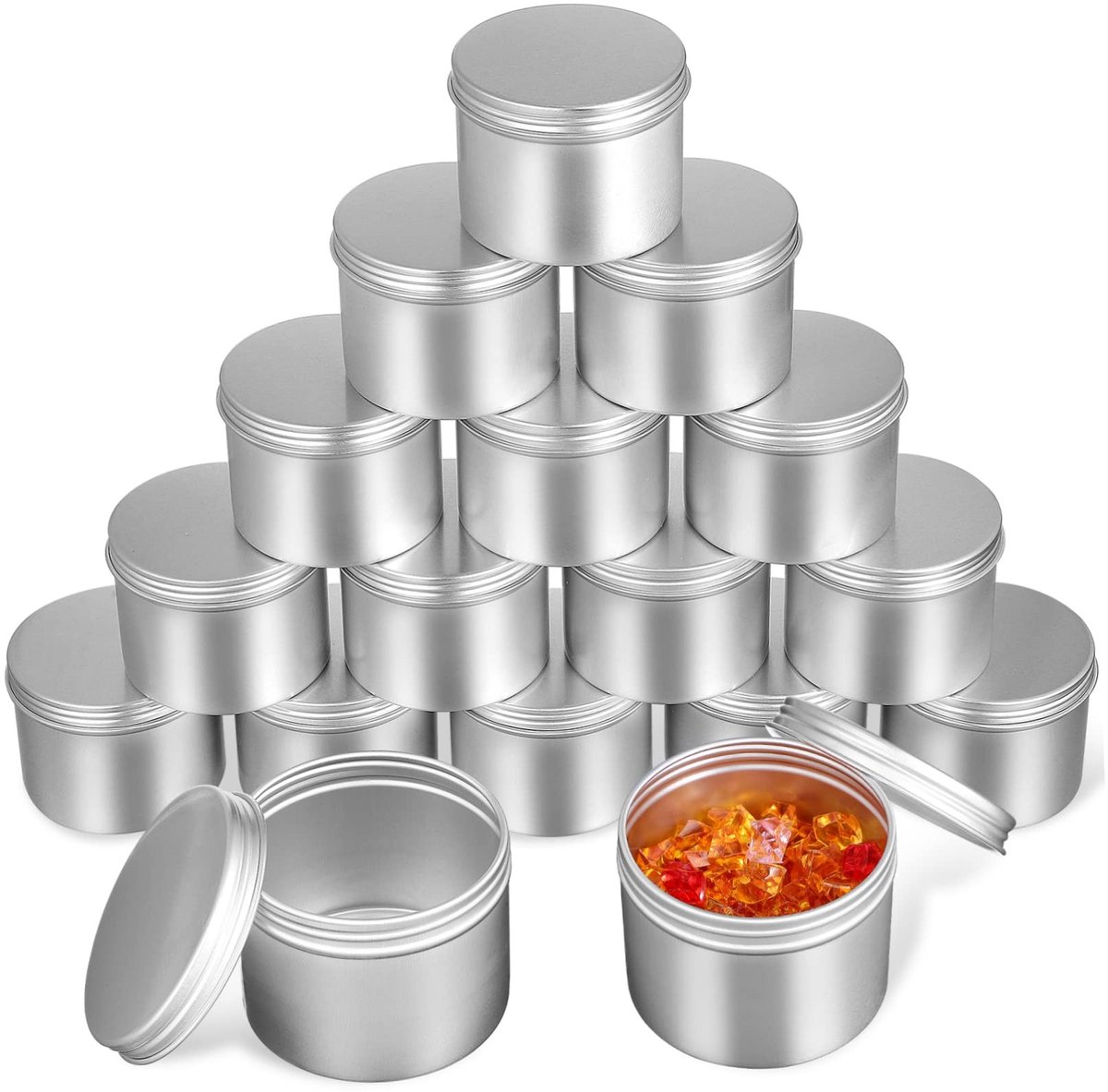 Dailygoods- Aluminium Flessen 20 Stuks - 100 ml - Lekvrij - Schroefdeksel - Ronde Blikjes - Aluminium Container - Schokbestendig