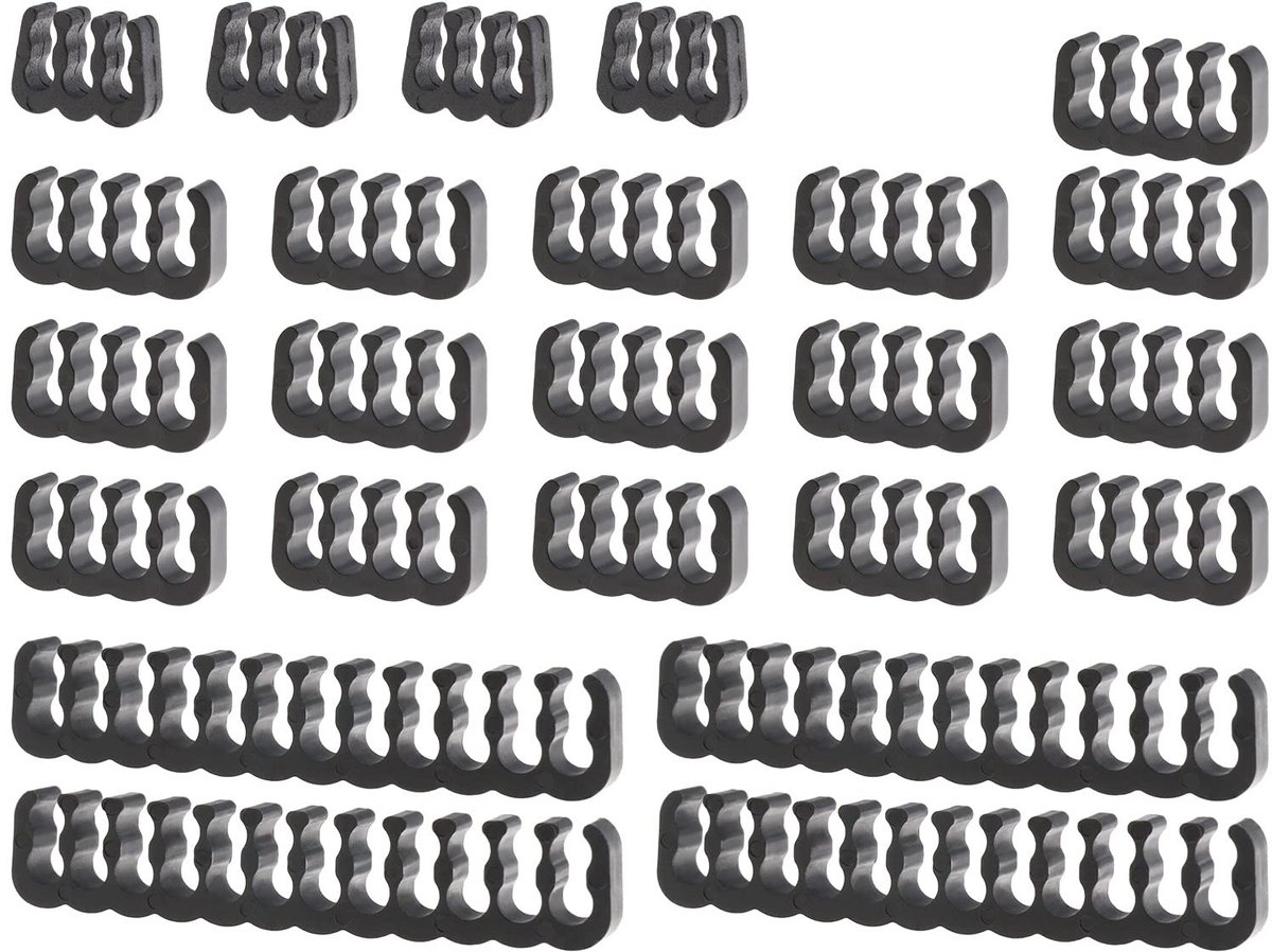 Dailygoods- Kabelkam 24-Delige Set - 8/6/24 Pin Draad Kammen - Kunststof - Voor Kantoor/Thuis - 3,4 mm Compatibel - Duurzaam - Kabelorganizer