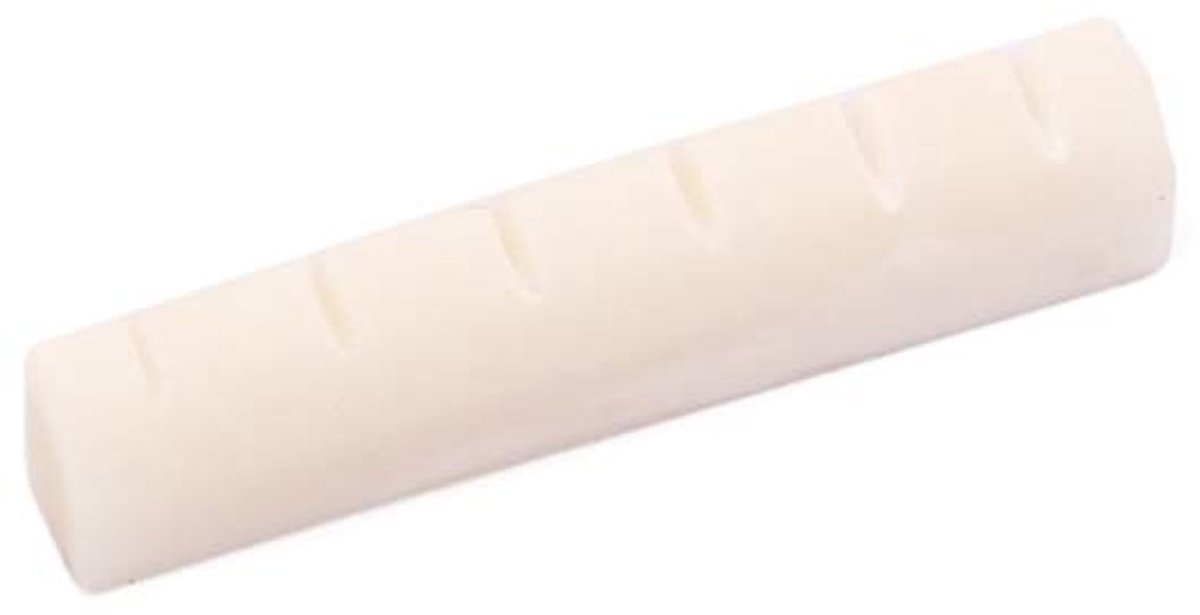 Dailygoods- Gitaarbrugmoer Echte Bot - Pre Cut Sleufmoer - 6 Snarig - 43x9x6mm - Pack van 5 - Hoge Geluidskwaliteit - Gitaarmoer