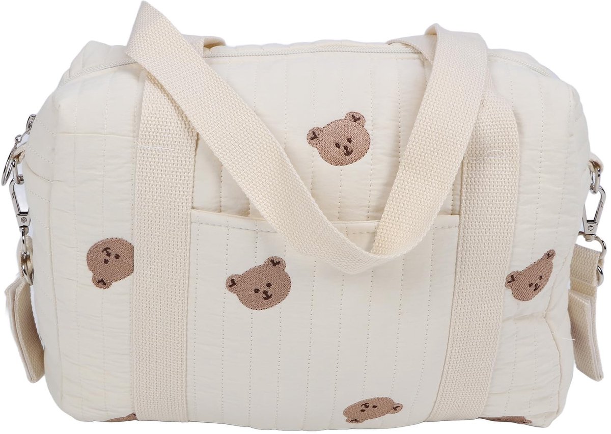Dailygoods- Babytas grote capaciteit - Katoenen Luiertas - Draagbare Mama-tas - Kinderwagenriemen - 26 x 29 x 12 cm - Comfortabel voor onderweg