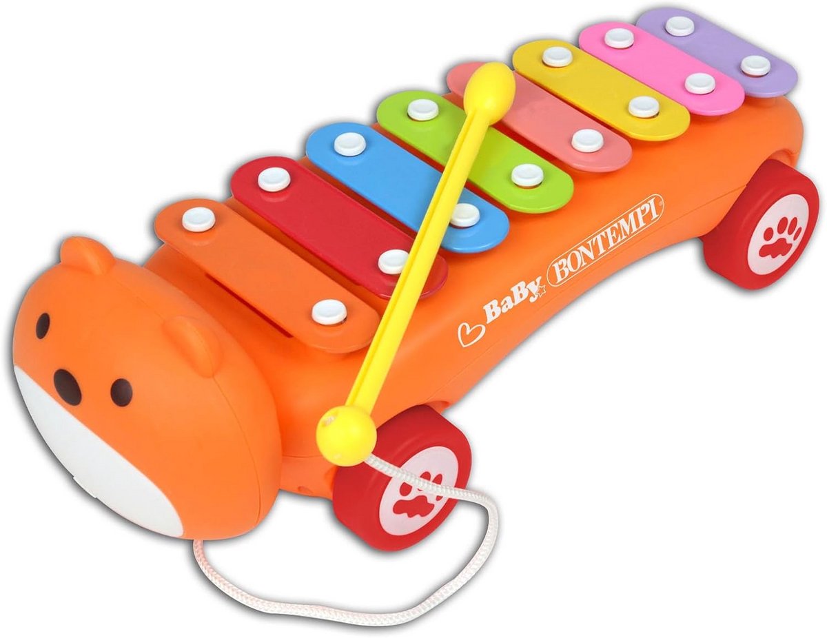 Baby xylofoon - Muziek speelgoed - Muzikale ontwikkeling - Met wielen - 34 cm - Kleuren