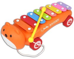 Baby xylofoon - Muziek speelgoed - Muzikale ontwikkeling - Met wielen - 34 cm - Kleuren