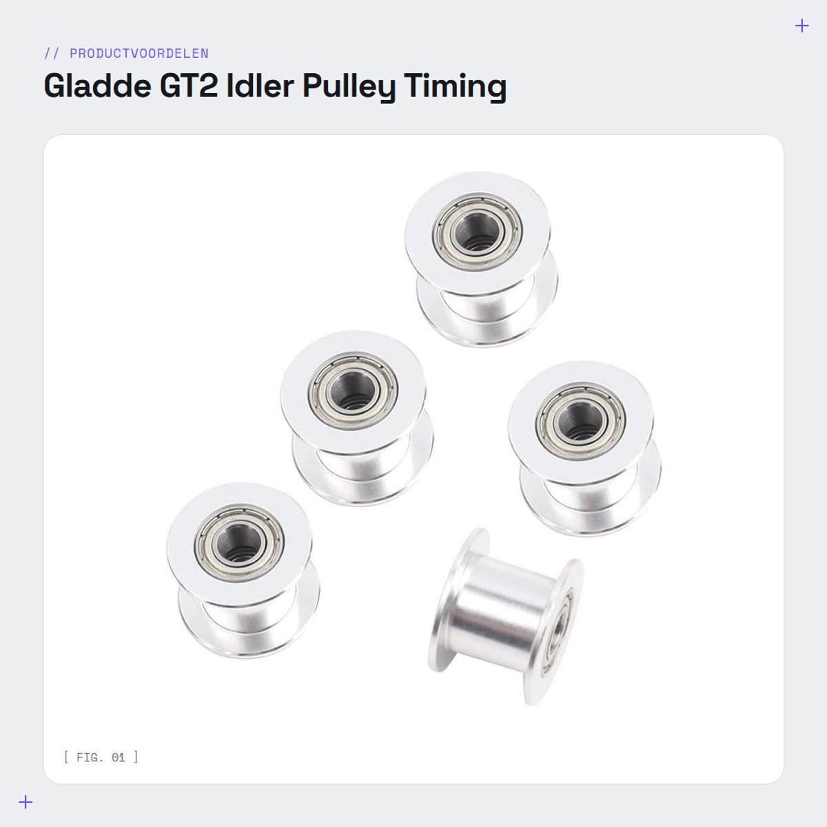 Dailygoods- Idler Pulley 5 Stuks - 10mm Breedte - Aluminiumlegering - Katrol voor 3D-printer - Riemschijf - Vervangende Onderdelen