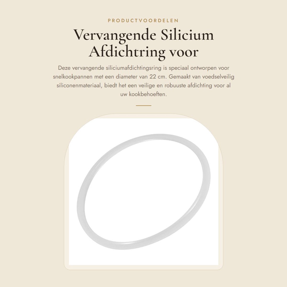 Dailygoods - Vervangende Silicium Afdichtring voor Snelkookpan Diameter 22 cm