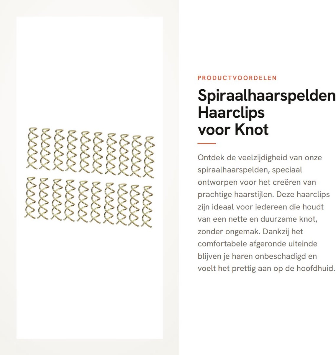 Dailygoods- Spiraalhaarspelden - 20 Stuks - Afgeronde Haarspelden - Haarclips voor Haarstyling - Comfortabel - Goede Grip
