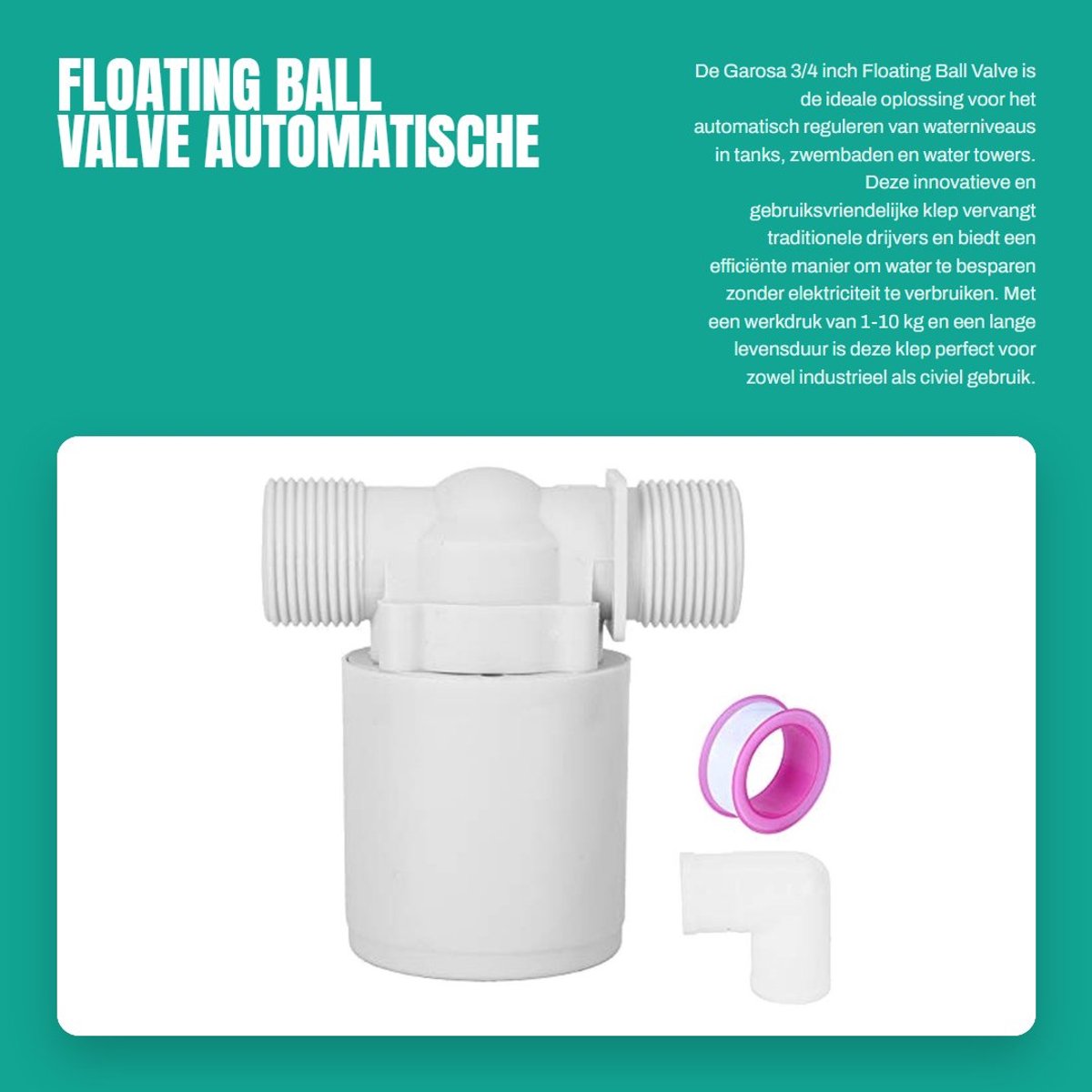 Dailygoods - Floating Ball Valve - Automatische Waterniveau Controle - Geschikt voor Tanks en Zwembaden - Hoogwaardige Waterafvoer - Betrouwbaar - Een...
