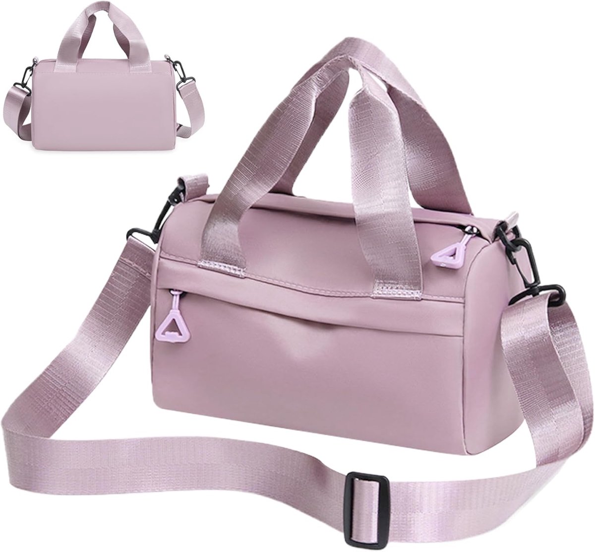 Mini Sporttas - Kleine Gymtas - Sporten Reizen - Spatwaterdicht Nylon - 24x12x14 cm - Zwart
