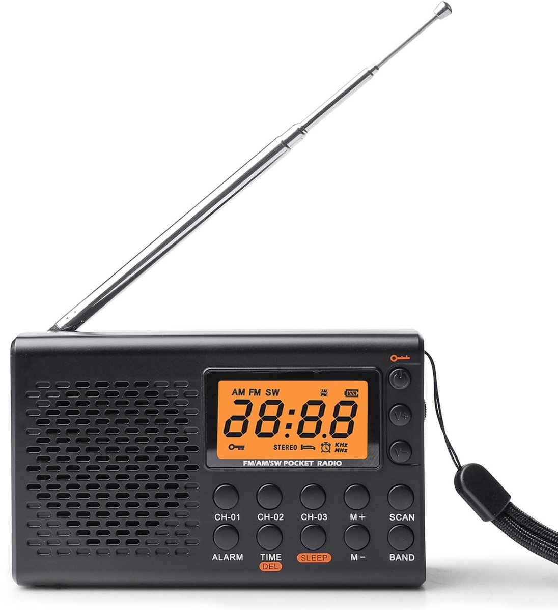 Dailygoods- Draagbare Radio met LCD-display - AM/FM/SW - 35 Voorinstellingen - Hoofdtelefoonaansluiting - Alarmfunctie - Snooze-timer