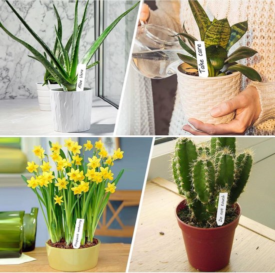 Allecto plus - Set van 100 plantenbordjes voor buiten - Waterdichte kunststof plantenetiketten - Weerbestendige plantenlabels voor tuin - Wit van Merkloos	 — afbeelding 5
