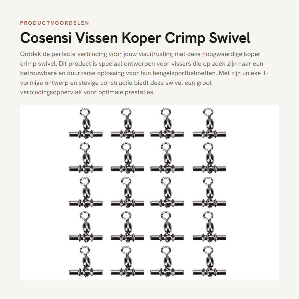 Dailygoods - vissen crimp swivel connector - T-vormige carabiner - kruislijn haken - visaccessoires - voor hengelsport