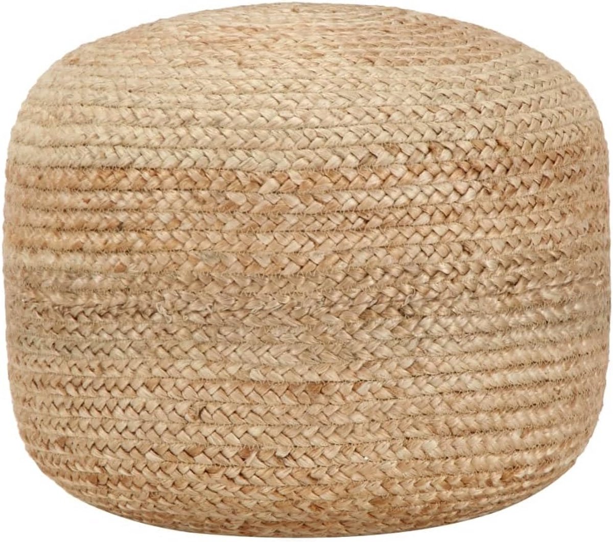 Handgemaakte Jute Poef - Voetenbank Hocker - Ontspannen Zitten - Rustieke Uitstraling - 45 x 30 cm - Natuurlijk
