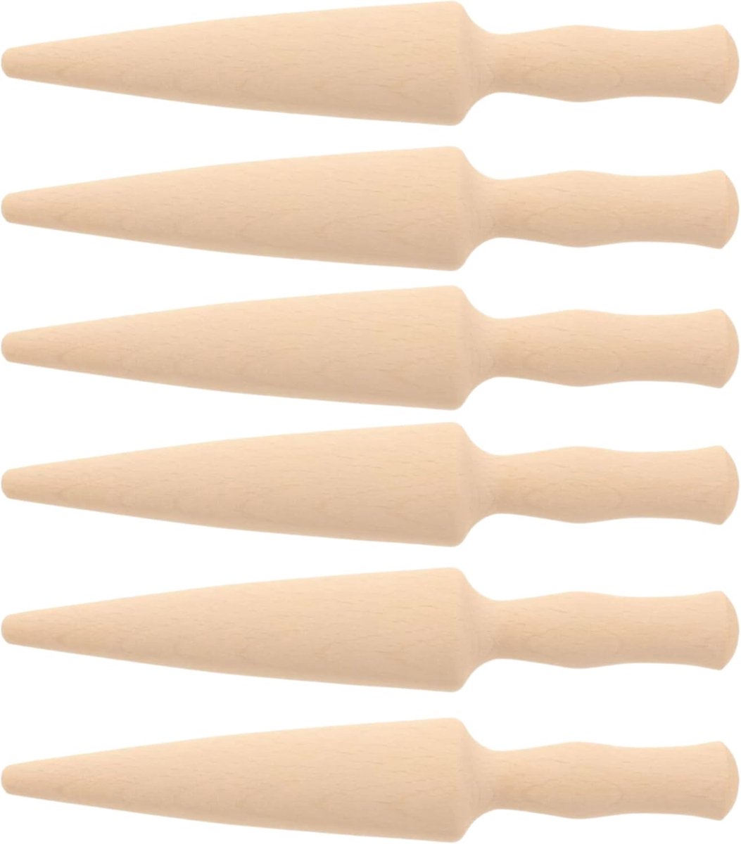 5x Houten Wafelijzer Hulpmiddel voor Zelfgemaakte Hoorntjes en IJswafels