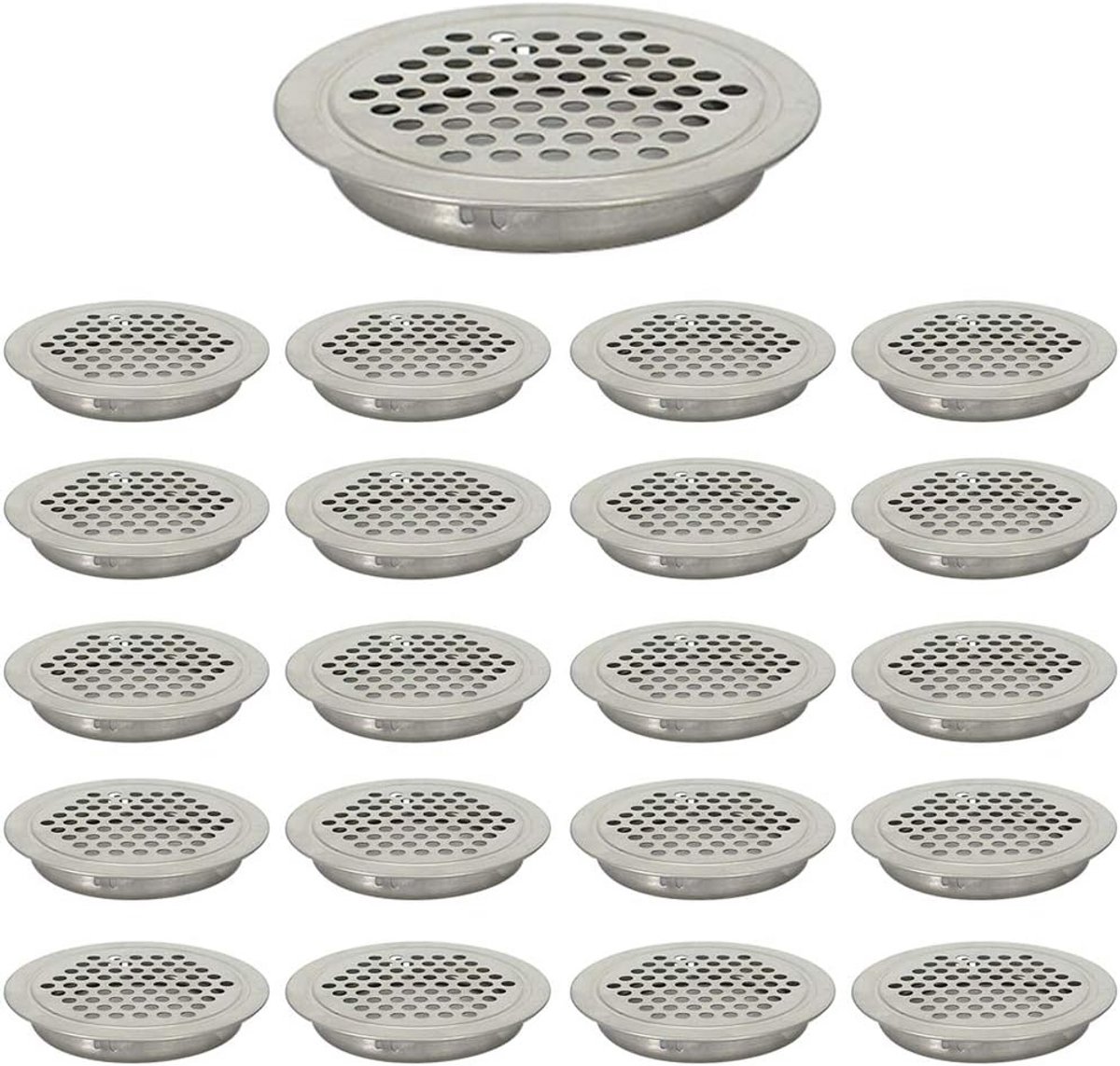 Ventilatieopeningen RVS - Gaas roosters - Ventilatie verbeteren - Corrosiebestendig materiaal - 35 mm 20 stuks - Zilverkleurig