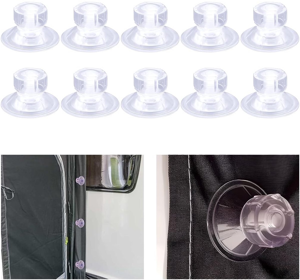 Dailygoods- Zuignappen 10 Stuks - 45 mm Hoog-Grip - Multifunctionele Zuignappen - Transparant ABS/PVC - Verouderingsbestendig - Waterdicht - Vacuümzuignappen