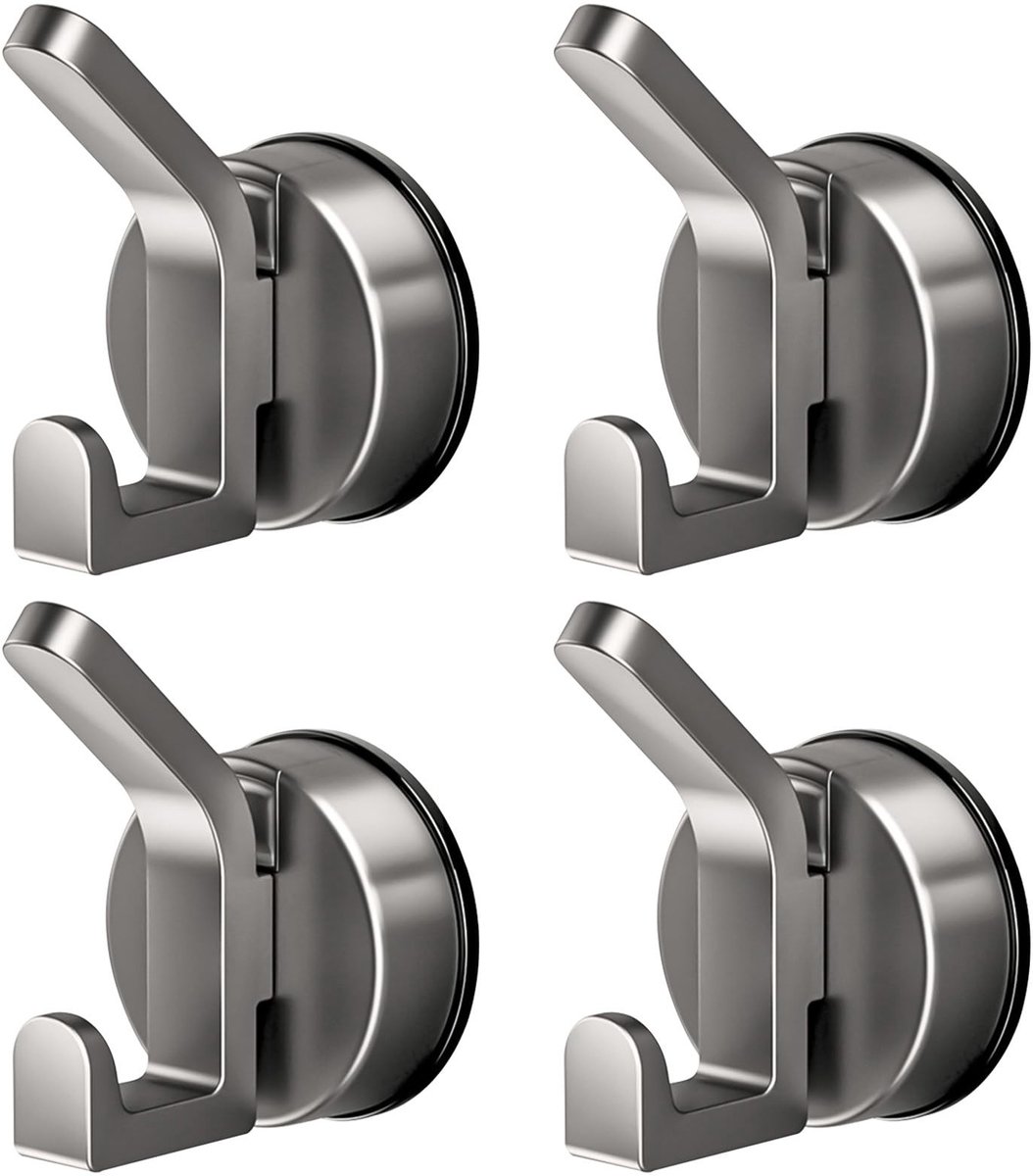 Dailygoods- Zuignaphaken Extra Sterk - 4 Stuks - Multifunctionele Haak - Herbruikbare Handdoekhaak - Zonder Boren - Voor Badkamer/Keuken - Zuignaphaak