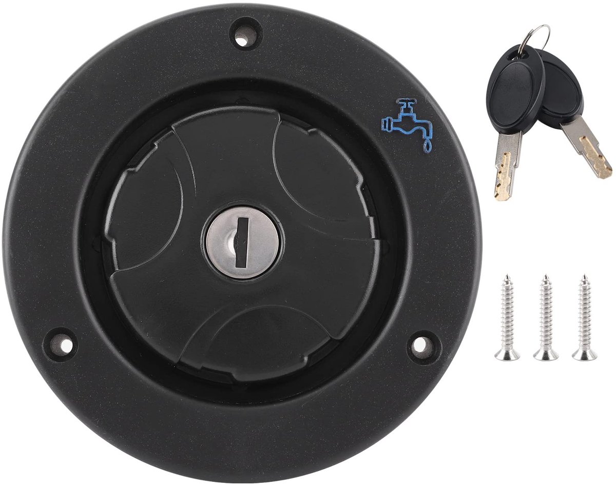 Dailygoods- Watertankdop Bajonet - Water Filler Cap - Geschikt voor Deurpanelen 30-40 mm - Inclusief 2 Sleutels - Snelle Vulopening - Geschikt voor Campers/Caravans - Waterdop