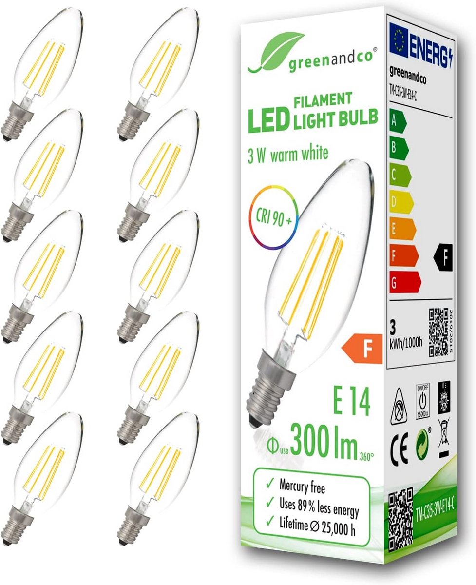 LED Kaarslampen - Klassieke Lamp - Algemene Verlichting - Flikkervrij Warm Licht - 10 Stuk
