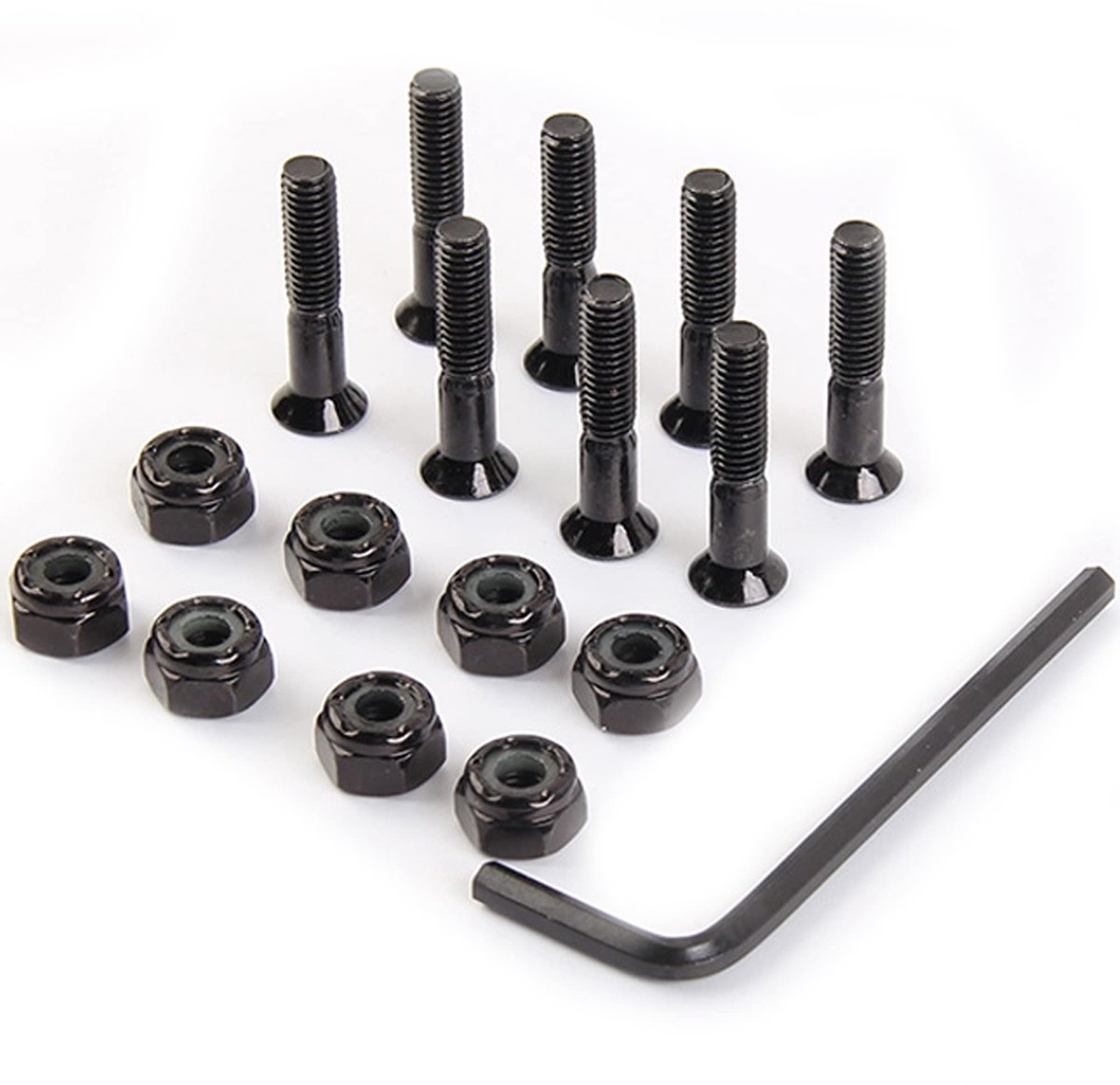 Dailygoods- Skateboardbouten Hoogwaardig Koolstofstaal - Skateboardreparatiebouten - Longboardbouten - Moeren - Vervangingshardware - 50 mm Set - Skateboardhardware