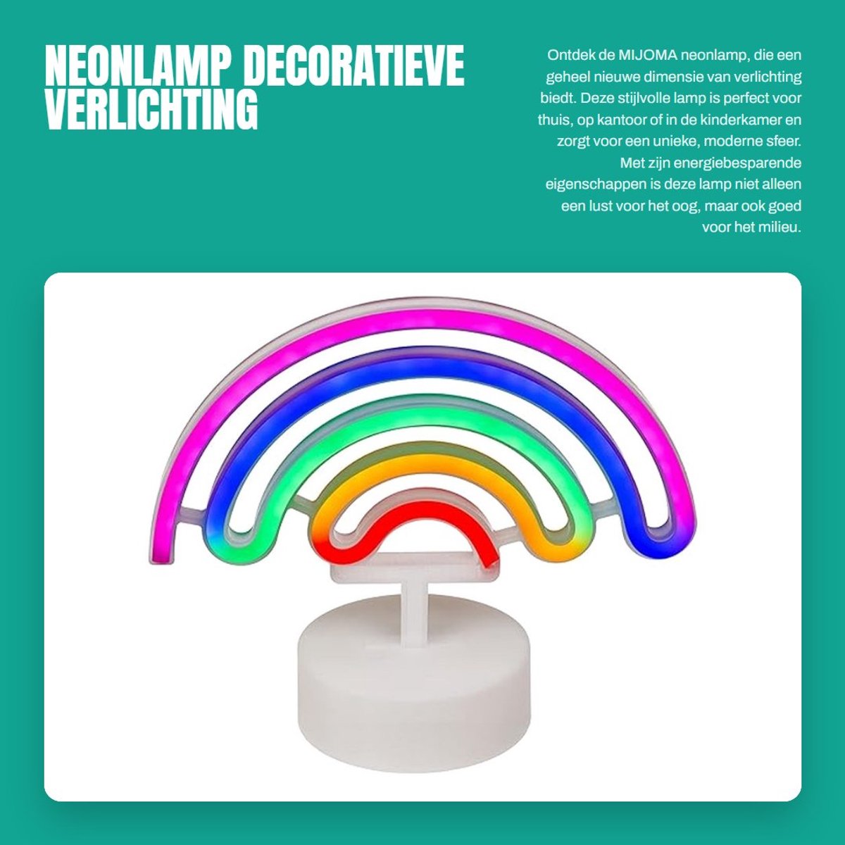 Dailygoods - Neonlamp - Decoratieve verlichting - Energiebesparend - 25x10 cm - Stijlvol en modern licht - Ideaal voor thuis en kantoor - Kleurrijke r...
