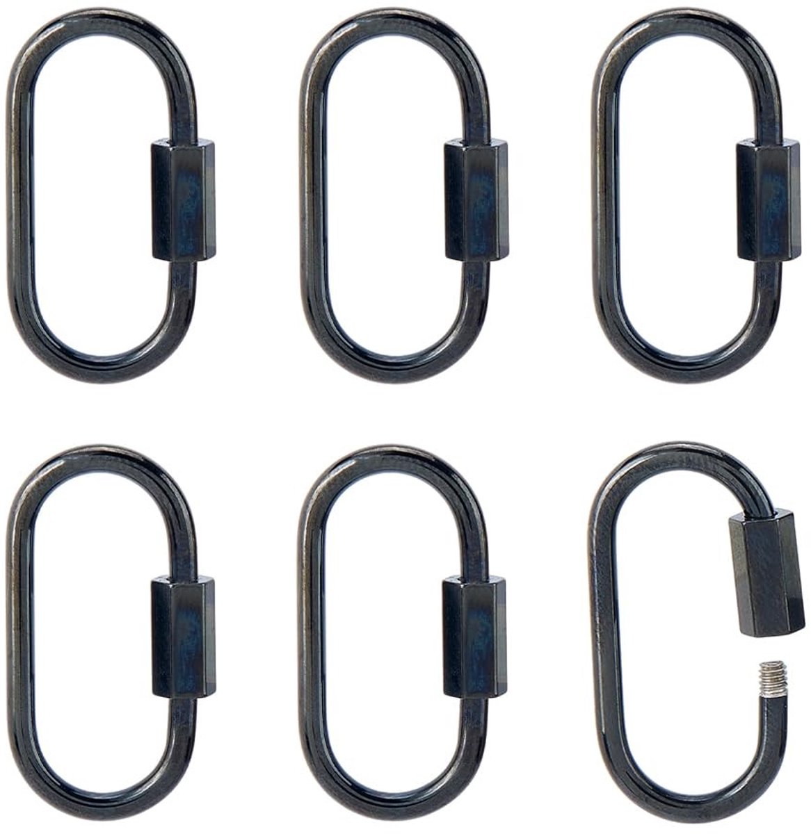 Dailygoods- Schroefkarabijnhaak - 6 stuks - Roestvrij staal - Effectief schroefontwerp - Lichtgewicht - Ideaal voor sieraden/accessoires - Haakjes