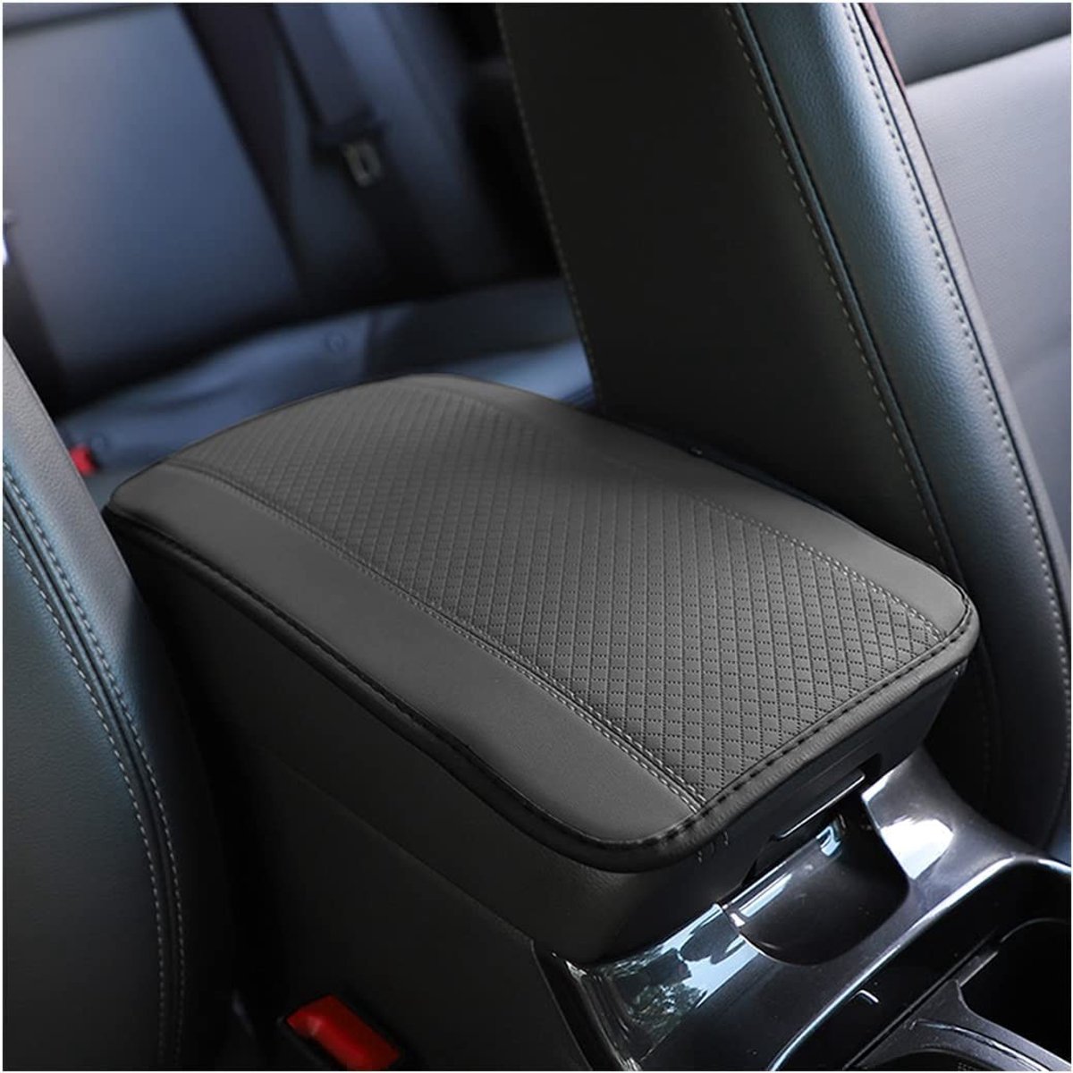 Dailygoods- Autostoelbekleding Hoogwaardig PU-leer - Armsteun - Waterdicht - Antislip - Driedimensionaal Reliëf - Eenvoudig te Installeren - Armsteunbekleding