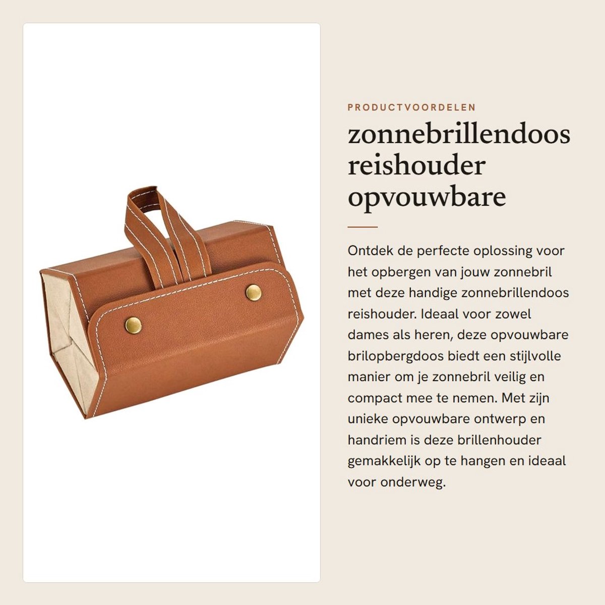 Dailygoods- Zonnebrillendoos - Opvouwbare Brilopbergdoos - Brillenhouder - Organizer - PU-leer - 5 Compartimenten - Compact Ontwerp - Brillenkoker