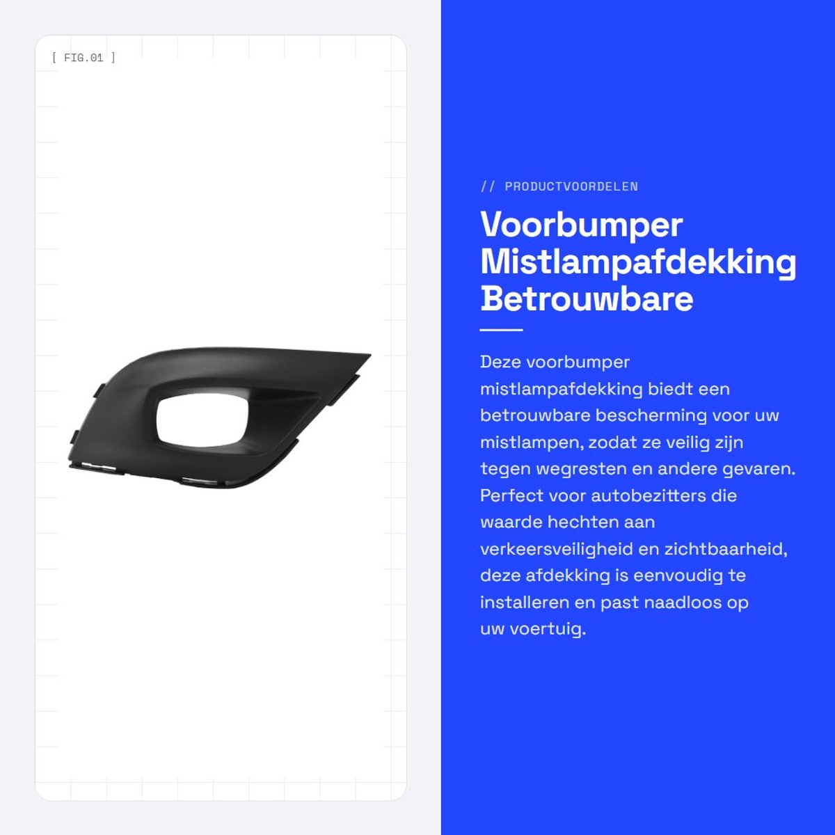 Dailygoods - Voorbumper Mistlampafdekking - Betrouwbare Bescherming - Eenvoudige Installatie - Verbeterd Zicht - Geschikt voor IV B98 2016 tot 2019