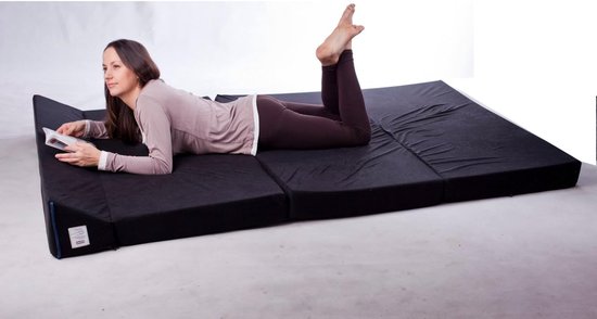 Opvouwbare Matras - Logee Matras Fauteuil - Gastvrij Ontvangen - Met Hoofdeinde - 200x120x10 cm - Grijs — afbeelding 4