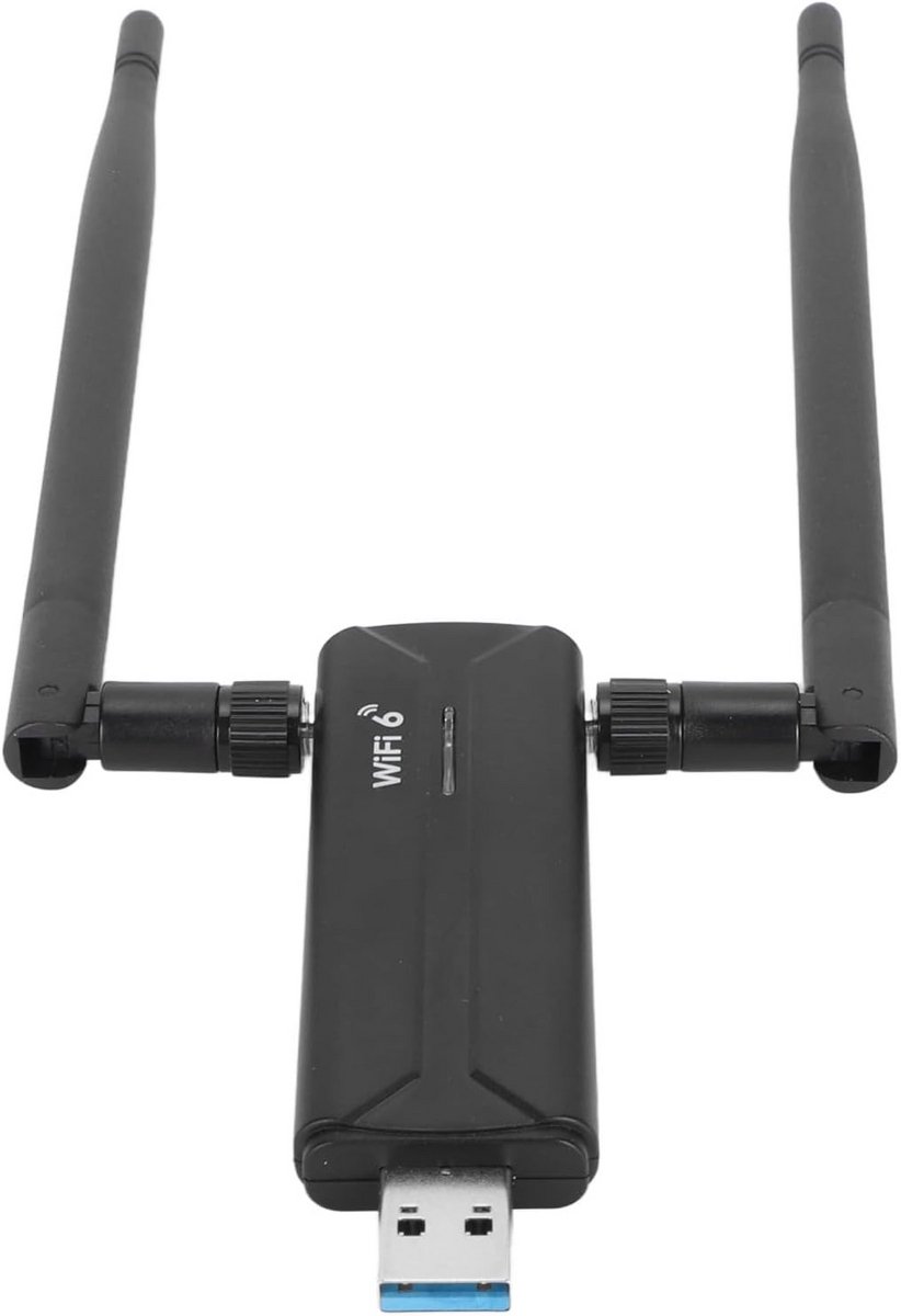WiFi 6E Adapter - Netwerkkaart Dongle - Sneller Internet - Triple Band Support - AX5400Mbps - Zwart