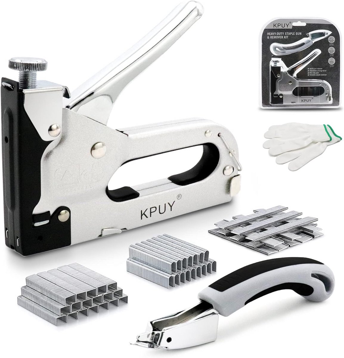 Nietpistool - Bekleding tacker - Meubels Repareren - 3-in-1 Type - 2100 Nietjes - Zilver