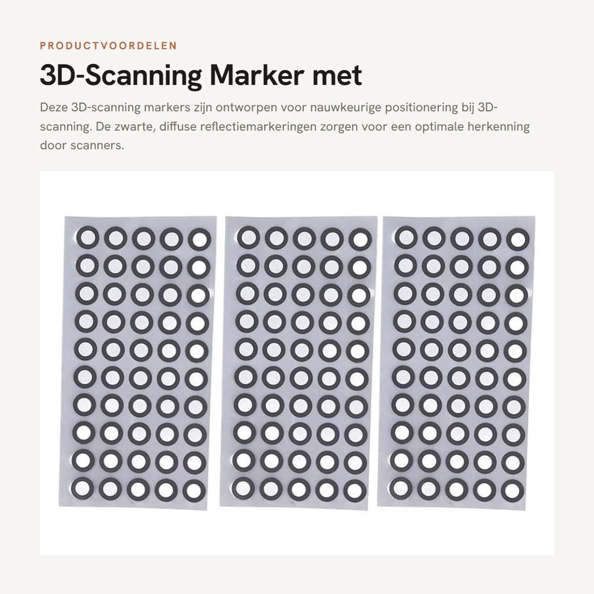 Dailygoods- 3D-scanningmarker hoge reflectiviteit - positioneringsdoelen - referentiepuntmarkeringen - PET materiaal - 150 stuks - sterke lijm - Reflectiemarkers