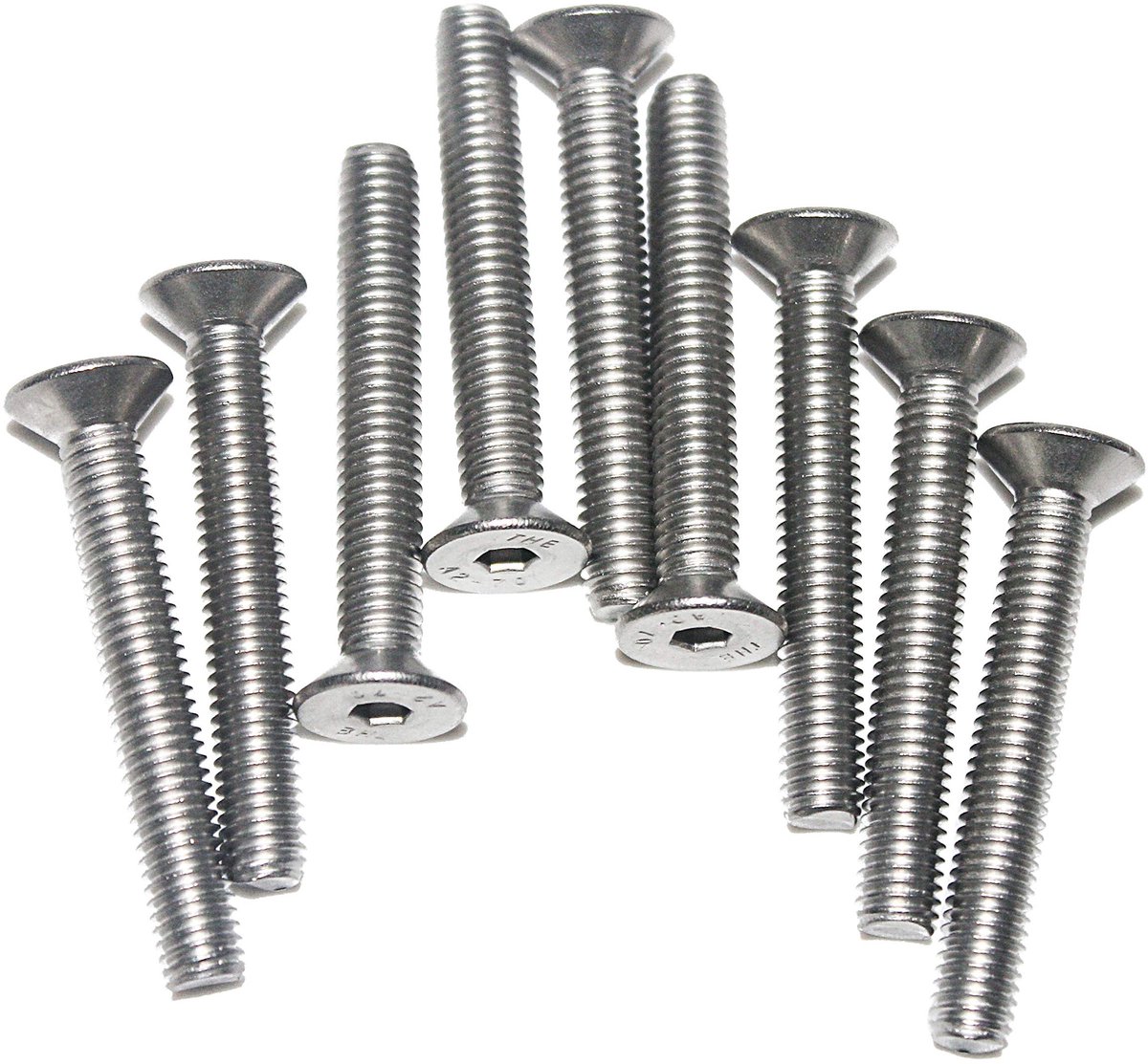 Dailygoods- Verzonnen Schroef M6 x 55 mm - Roestvrij Staal A2 - Binnenzeskant - 10 Stuks - Volledige Schroefdraad - Geschikt voor Binnen/Buiten - Schroeven